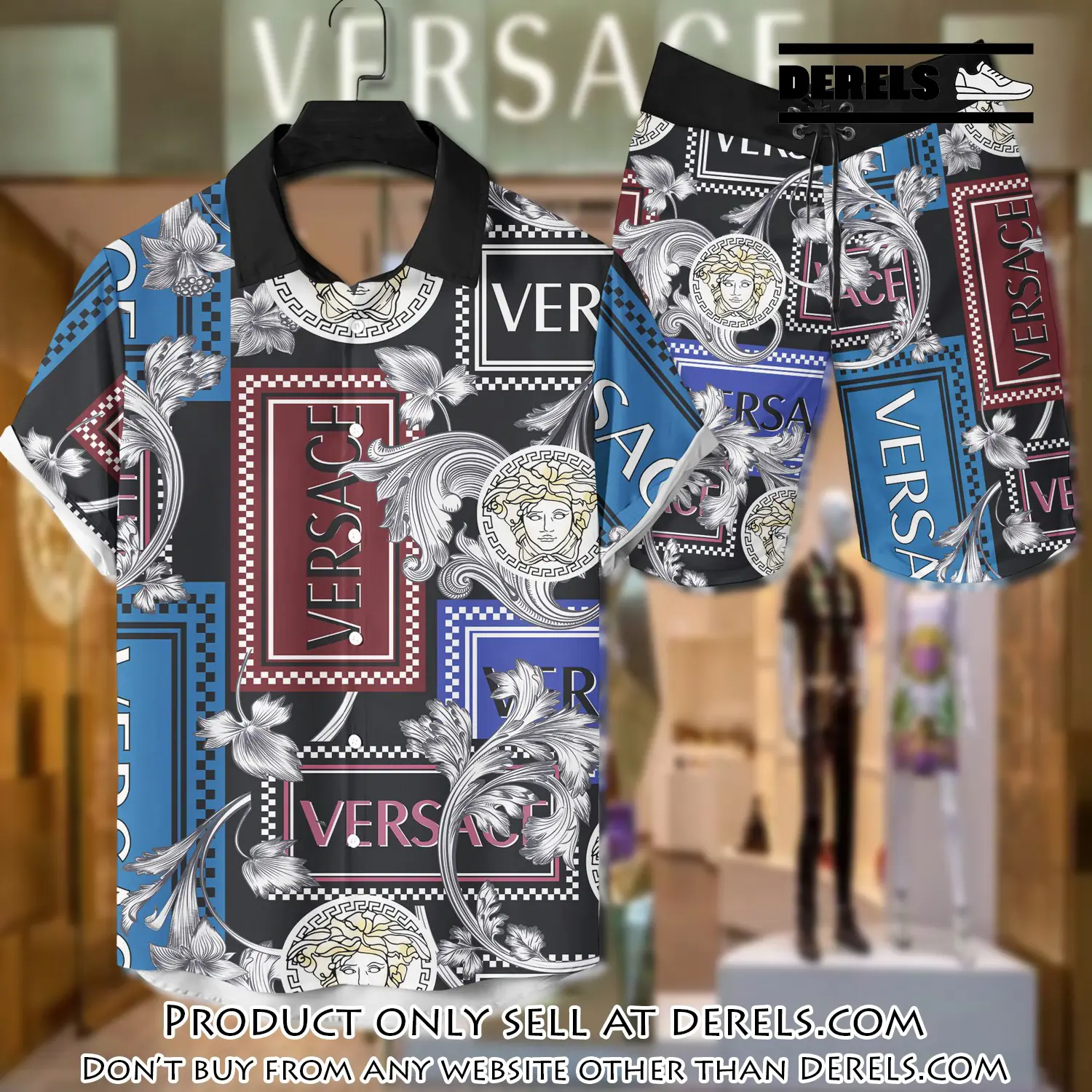 Versace luxury hawaiian shirt & short set lhs1215 dr1524399